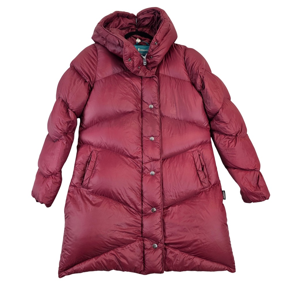 Cotopaxi Solazo Down Parka Womens Small Maroon 650-Fill Puffer Jacket Longline